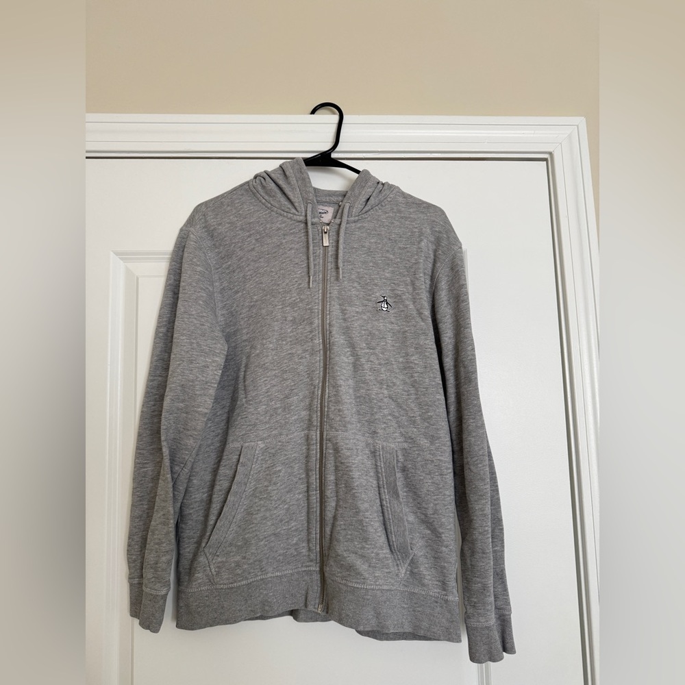 Original Penguin Gray Zip-Up Men's Sweater